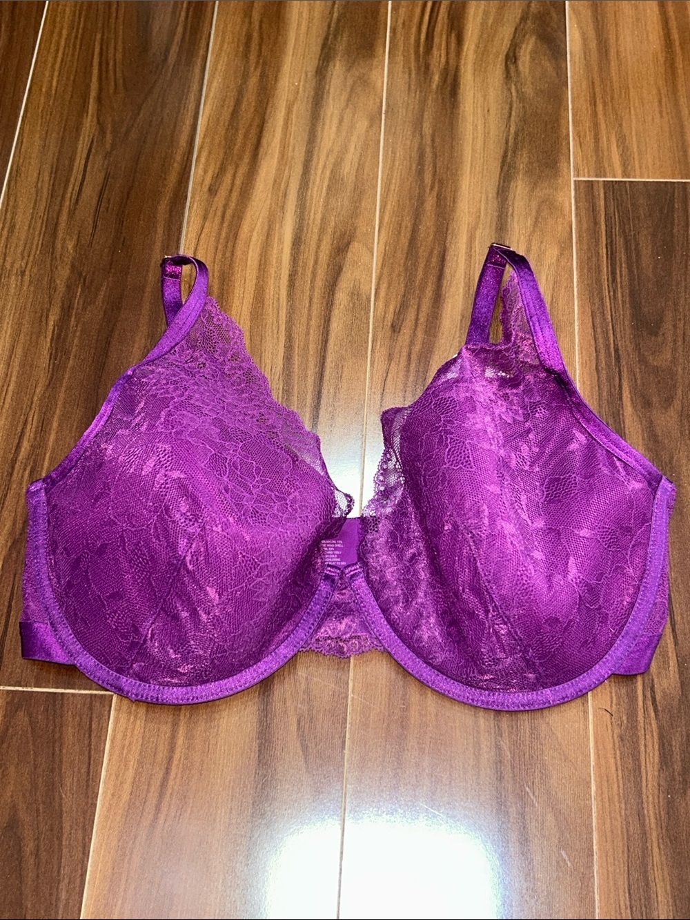 38DD Soma lightest lift lace plunge purple bra nwt
